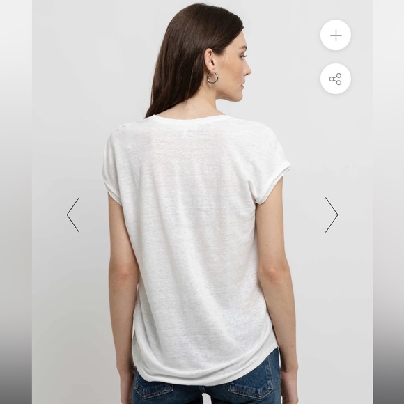Frame organic linen easy scoop neck tee - Picture 5 of 11